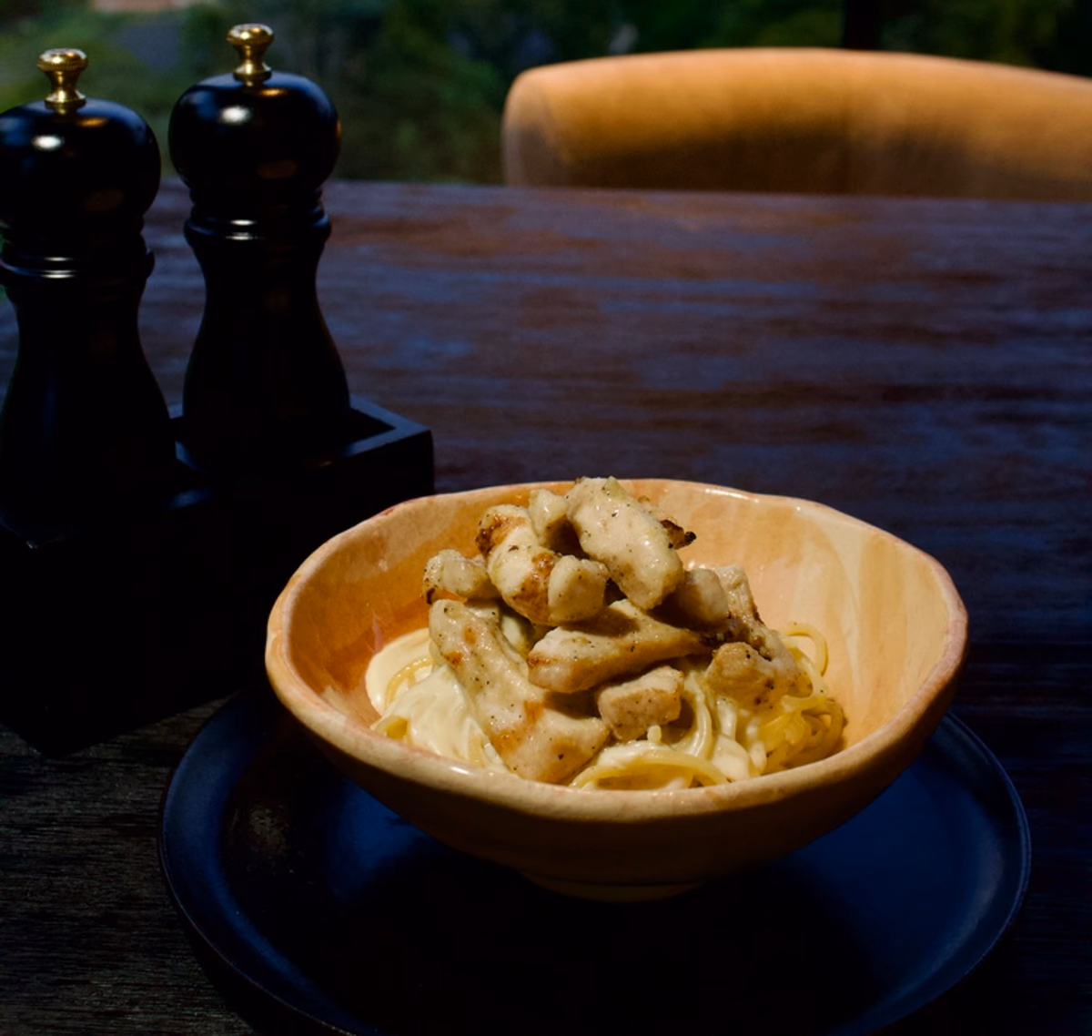 Espagueti con salsa Alfredo
